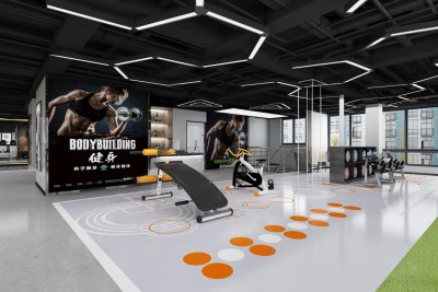 现代健身房3D模型下载